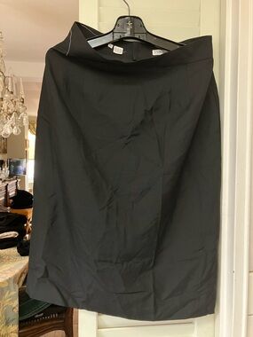 Women's Black Pencil Skirt with Fold-Over Waist